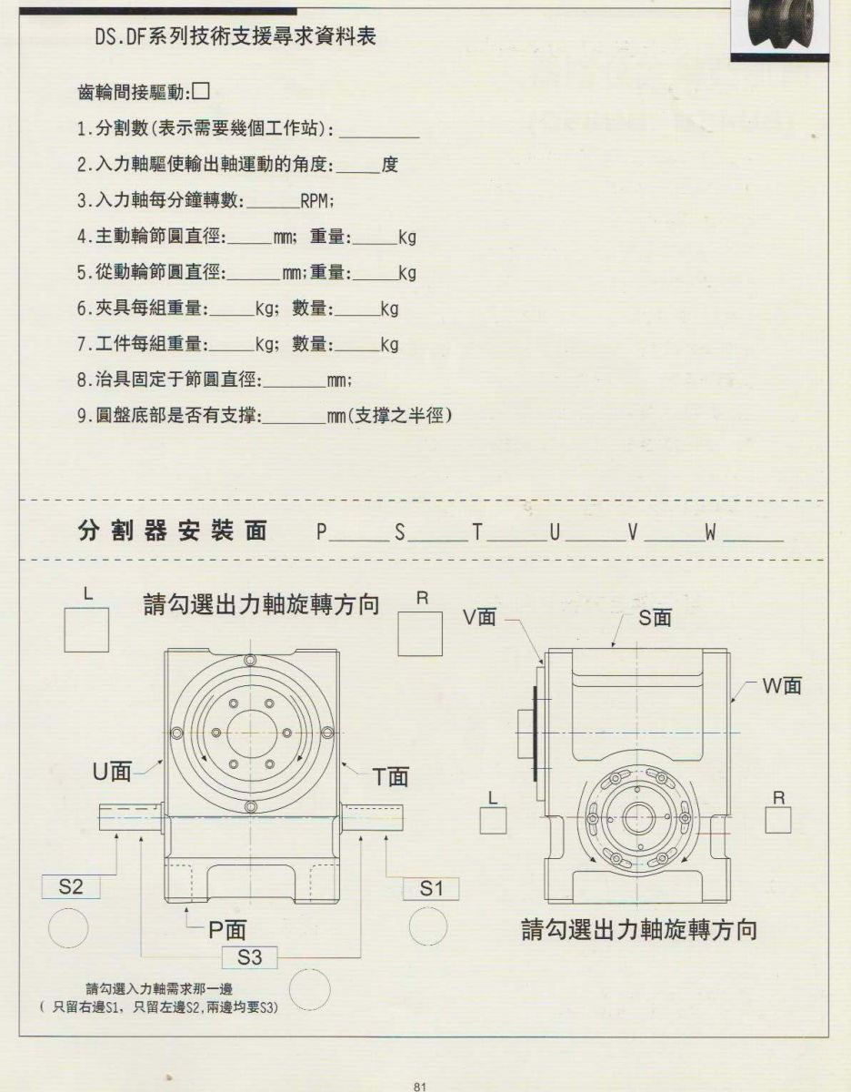 分度器的选型参数